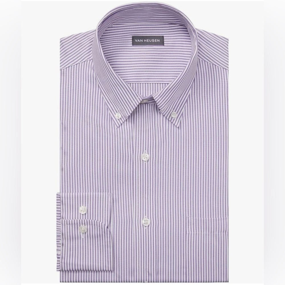 Van Heusen Men's Dress Shirt Regular Fit Pinpoint Stripe